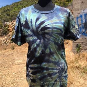 Green Sprial Tie Dye Tee - Real Tree - Medium